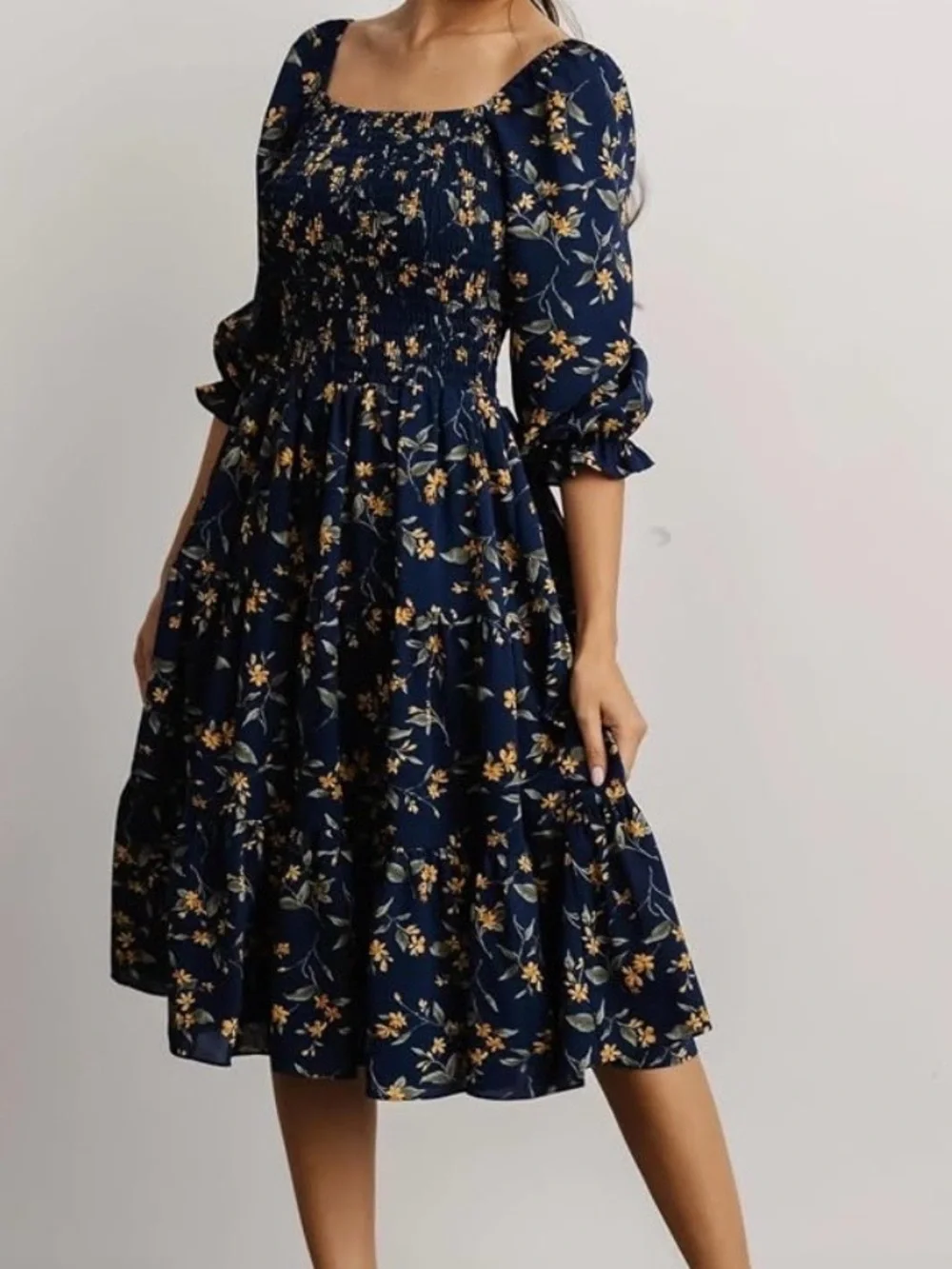 Baltic Born Marta Smocked Midi Dress size L - Picture 1 of 11